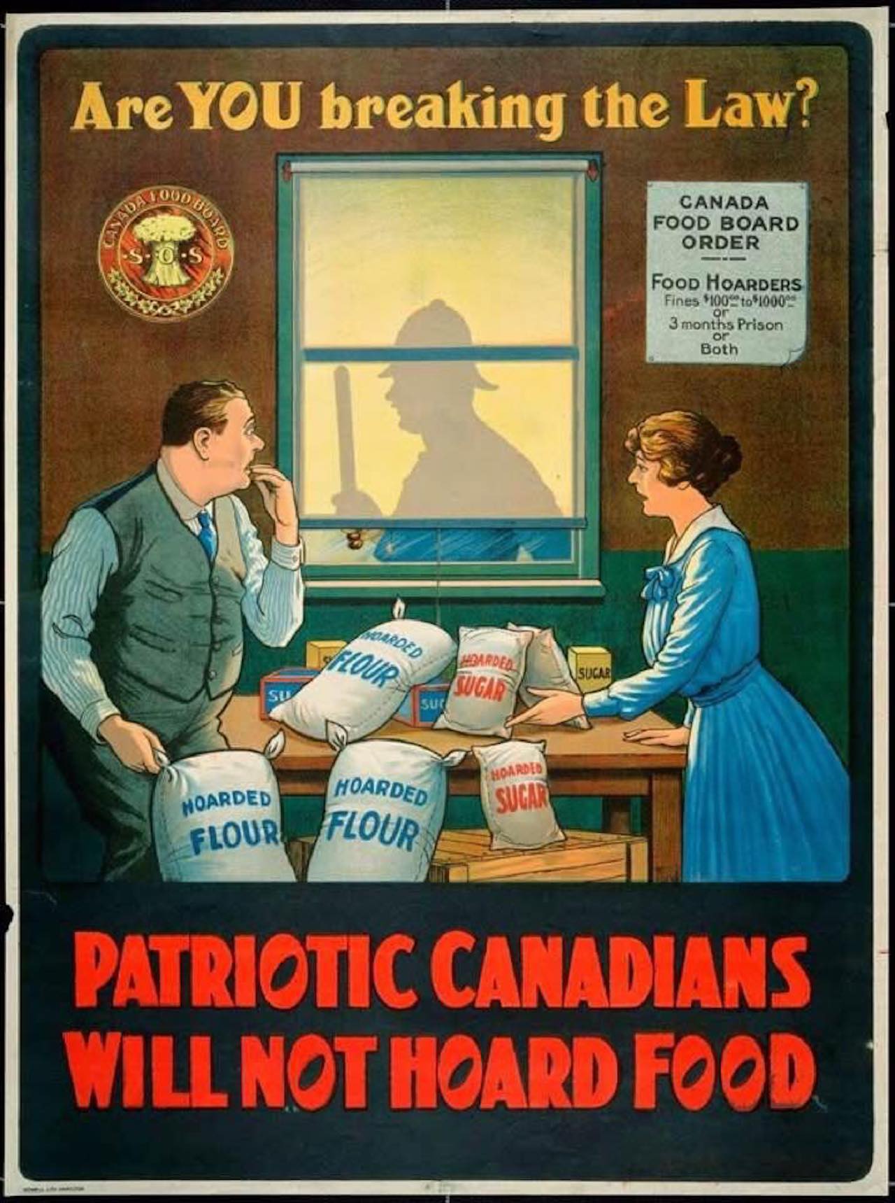 WWI-No Hoarding Food Poster